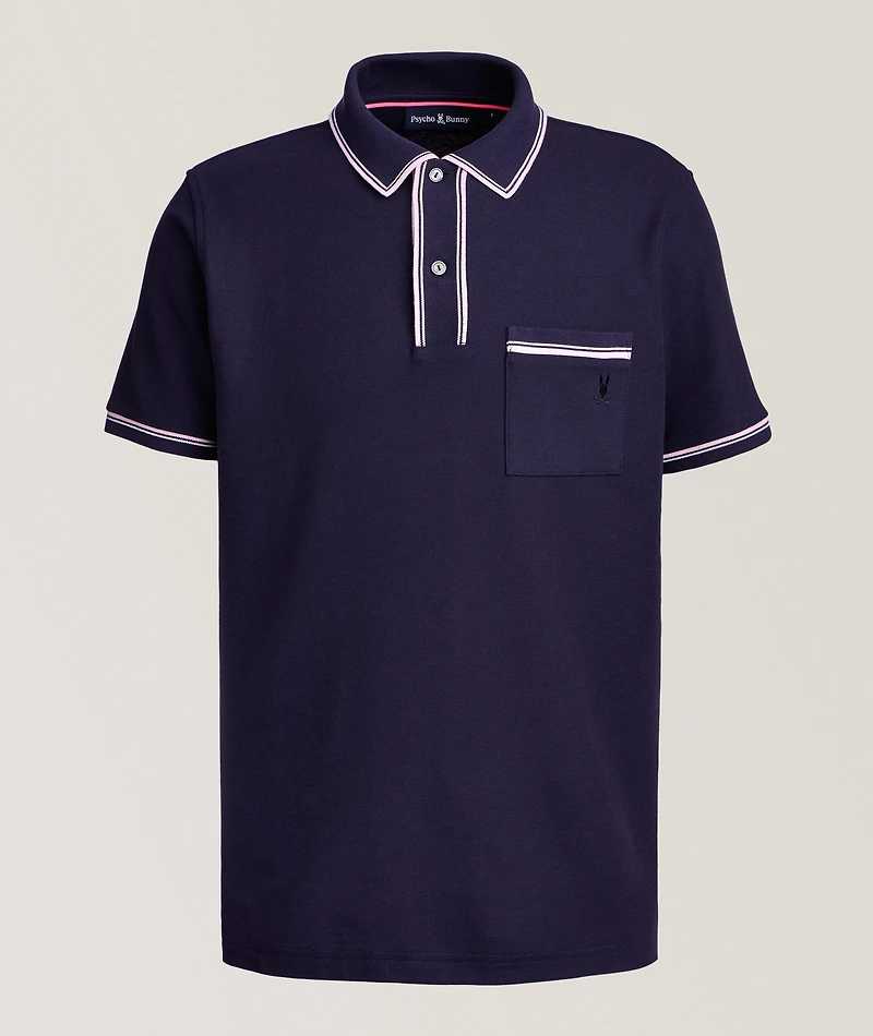 Striped Tipping Cotton Piqué Polo