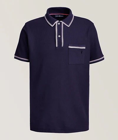 Striped Tipping Cotton Piqué Polo
