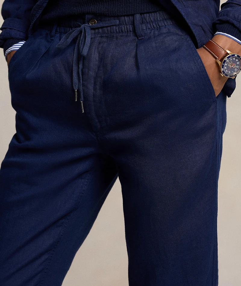 Drawstring Linen Tapered Pants