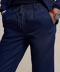 Drawstring Linen Tapered Pants