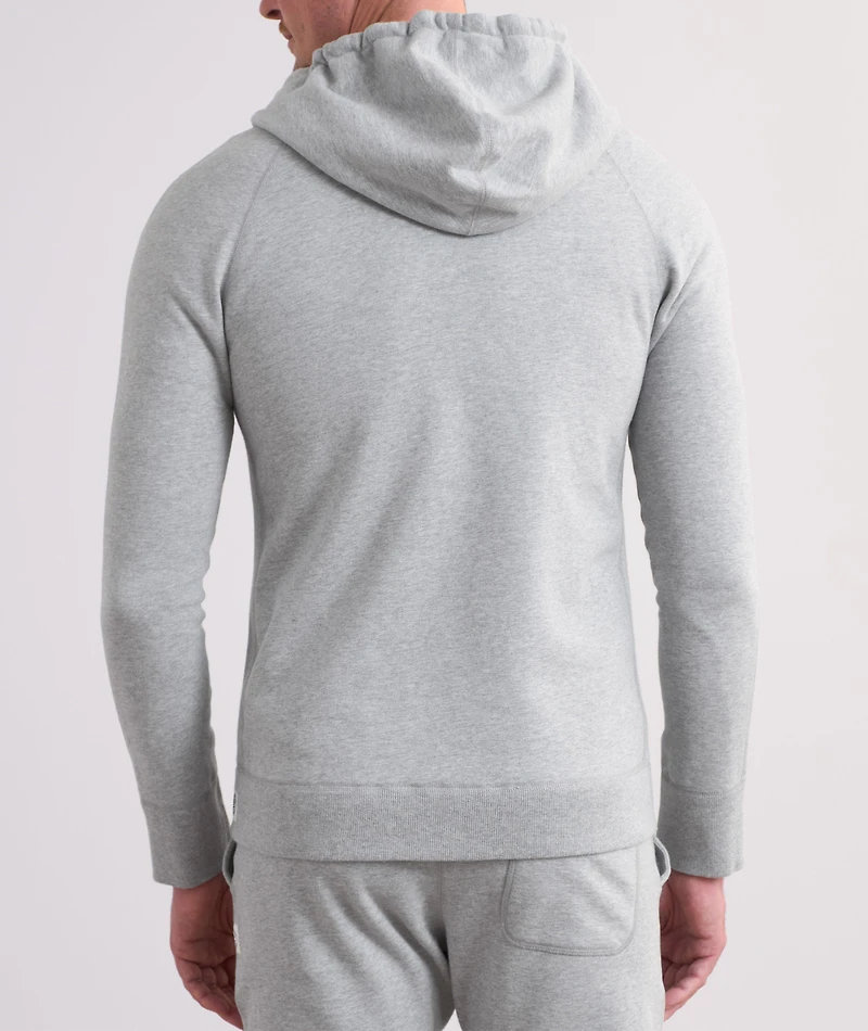 Terry Cotton Full-Zip Hooded Sweater