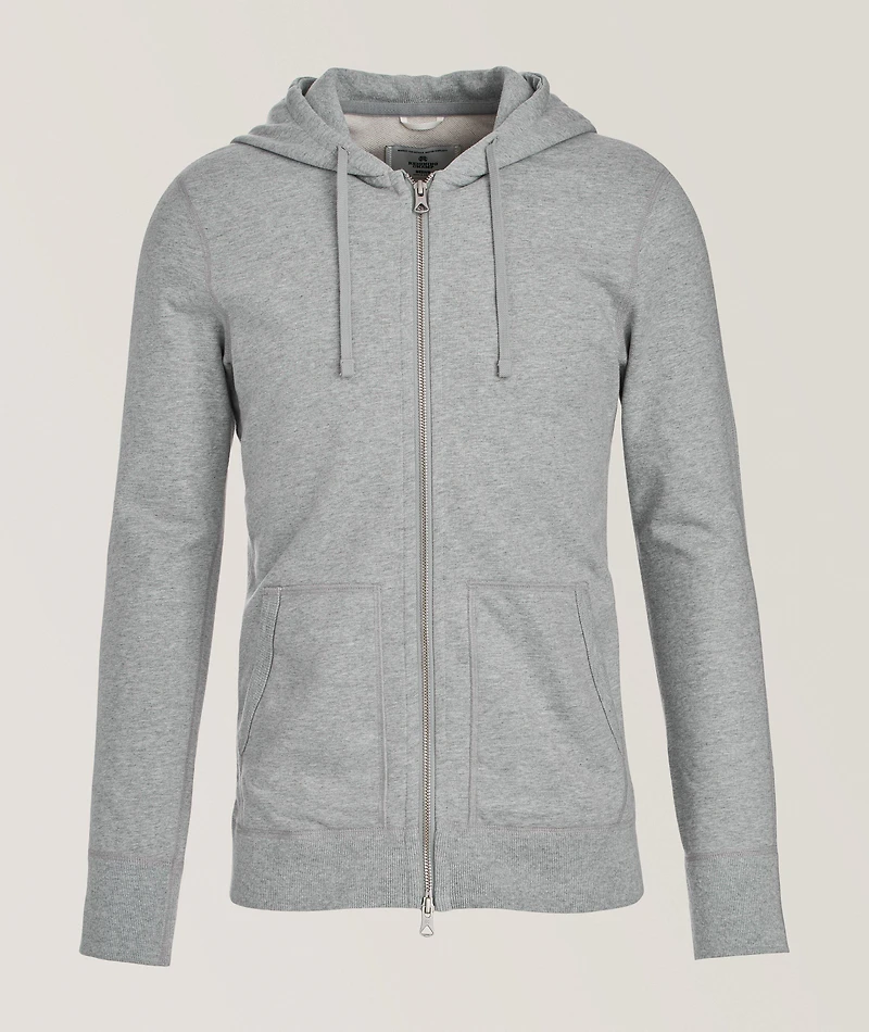 Terry Cotton Full-Zip Hooded Sweater