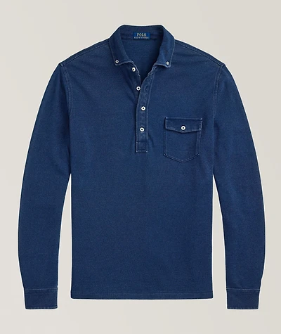 Indigo-Dyed Cotton Polo