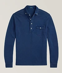 Indigo-Dyed Cotton Polo