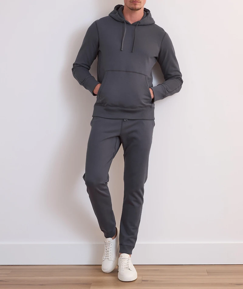 Slim-Fit Terry Cotton Hooded Sweater