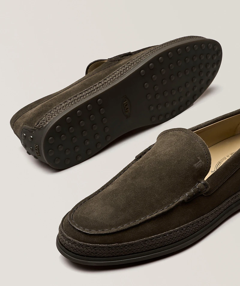 Suede Tonal Espadrilles Loafers