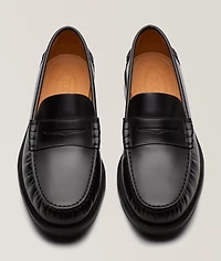 Polished Leather Penny Loafers