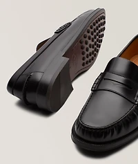 Polished Leather Penny Loafers