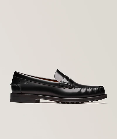 Polished Leather Penny Loafers