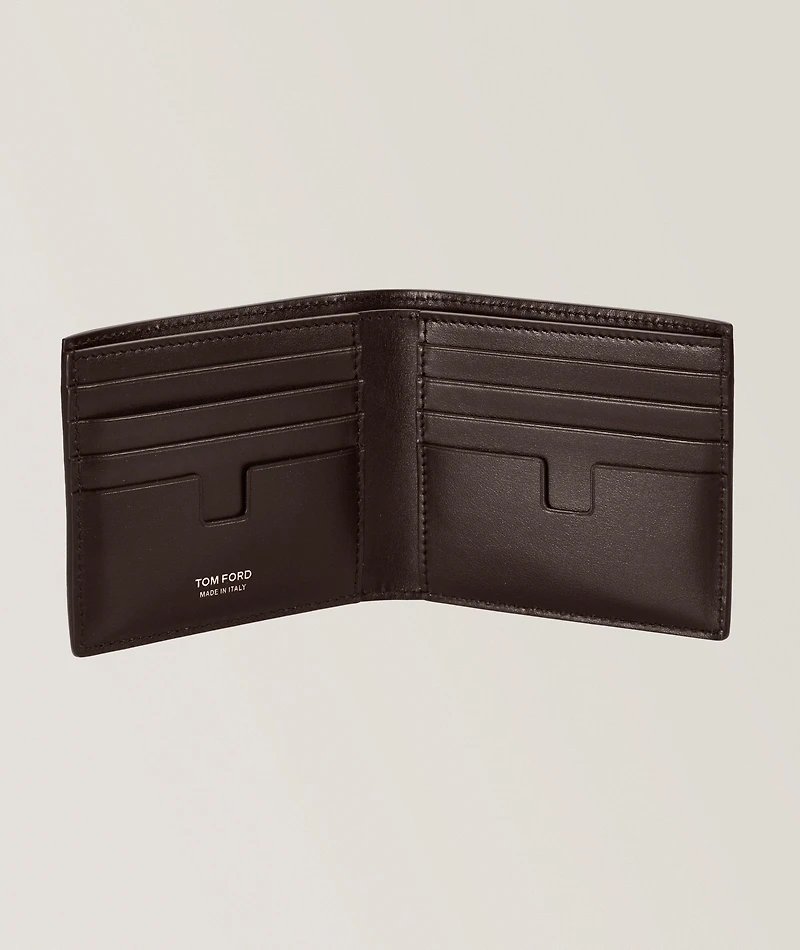 Nubuck Leather T-Line Bifold Wallet 