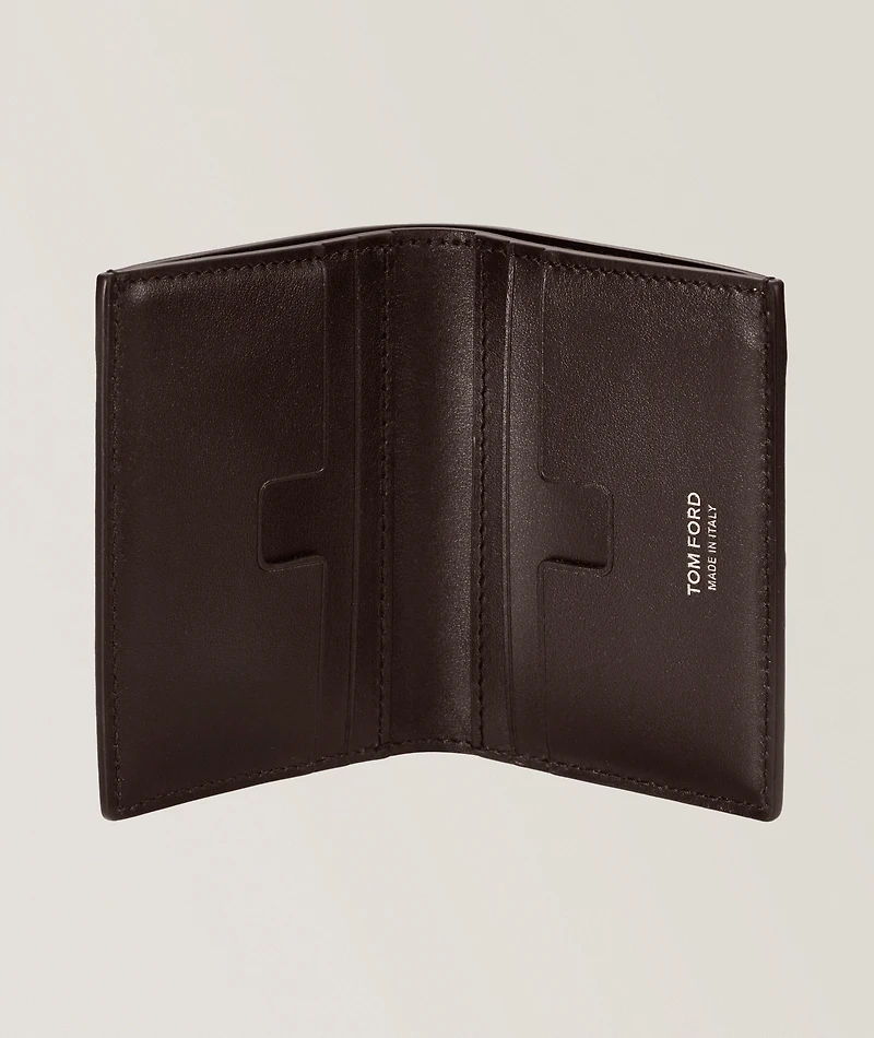 Suede T Line Folding Cardholder