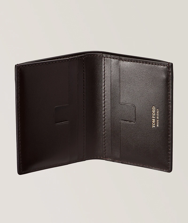 Suede T Line Folding Cardholder
