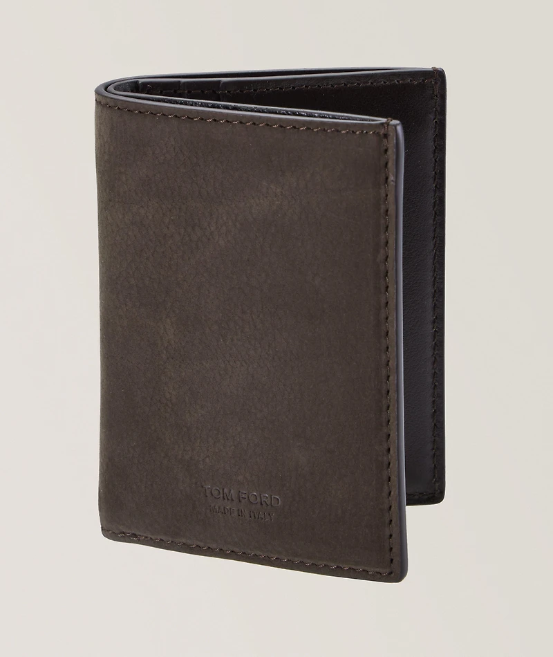 Suede T Line Folding Cardholder