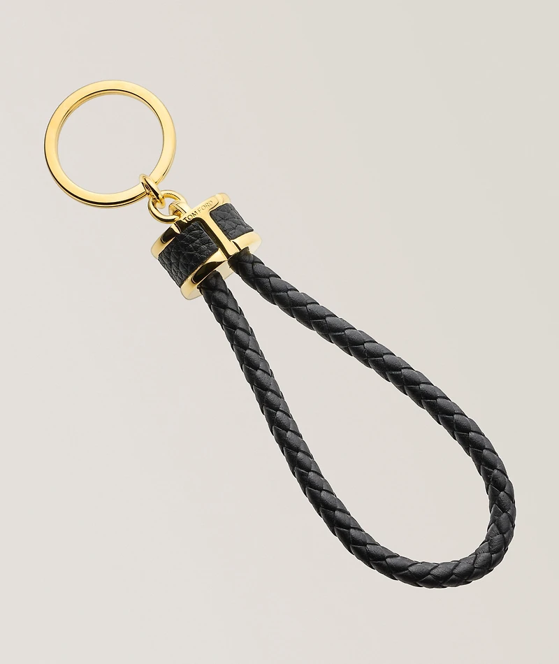 Leather Woven Loop Keyring