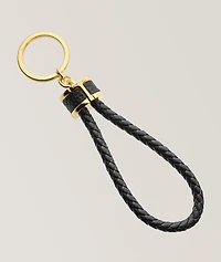 Leather Woven Loop Keyring
