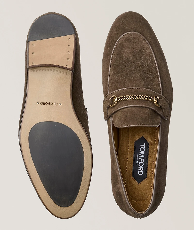 Liam Chain Suede Loafers