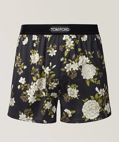 Floral Stretch-Silk Boxers