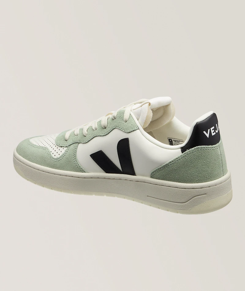 V-10 Logo Leather Sneakers