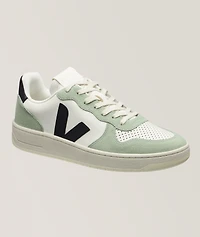 V-10 Logo Leather Sneakers