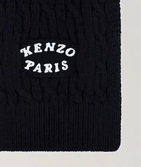 Kenzo Verdy Market Cable Knit Logo Scarf 