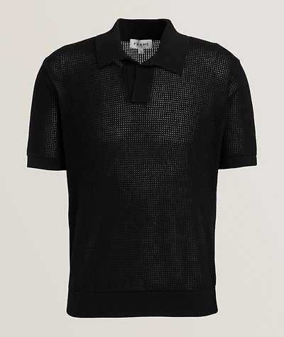 Open Weave Cuban Collar Polo