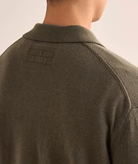Wool-Silk Cuban Collar Sweater