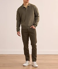 Wool-Silk Cuban Collar Sweater