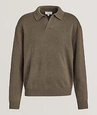 Wool-Silk Cuban Collar Sweater