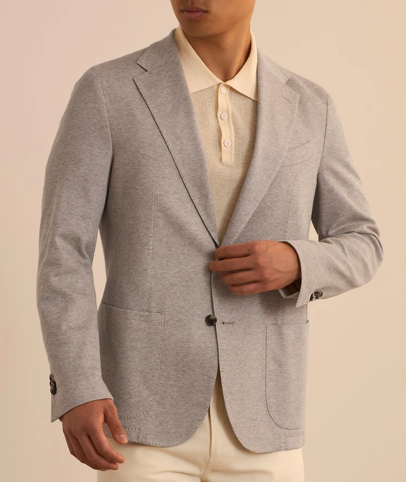 Mélange Cotton-Blend Sport Jacket