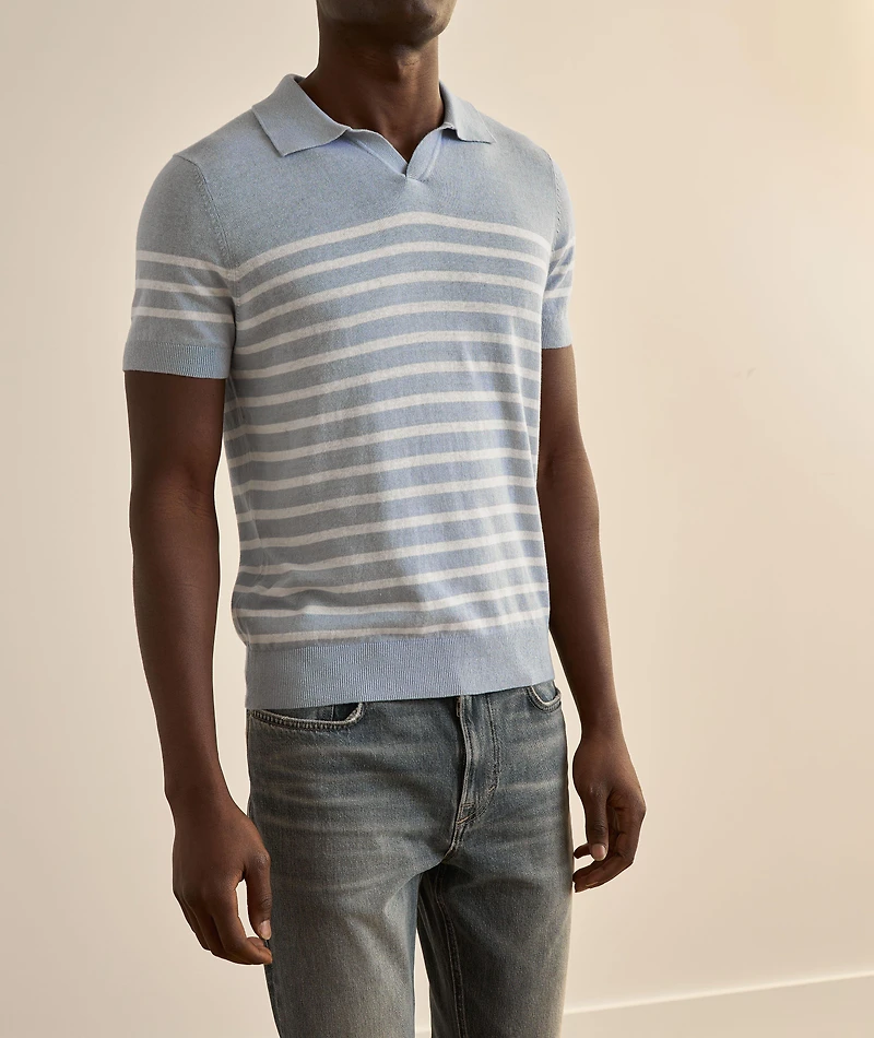 Lindo Stripe Cotton Knit Polo