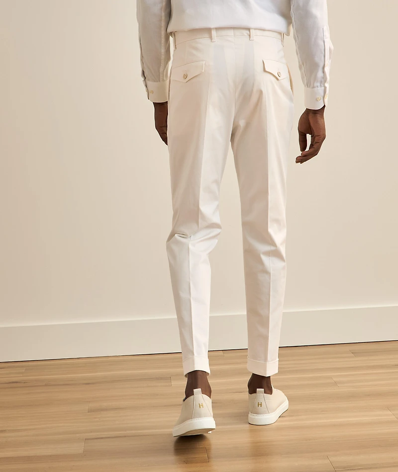 Sapo Stretch-Cotton Pleated Pants