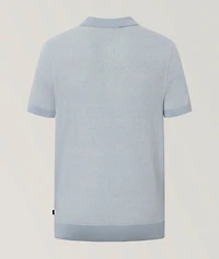 Mélange Linen-Cotton Knit Polo