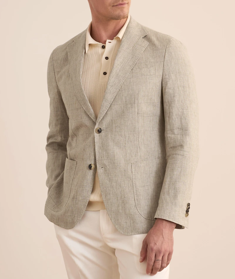 Checked Linen Sport Jacket