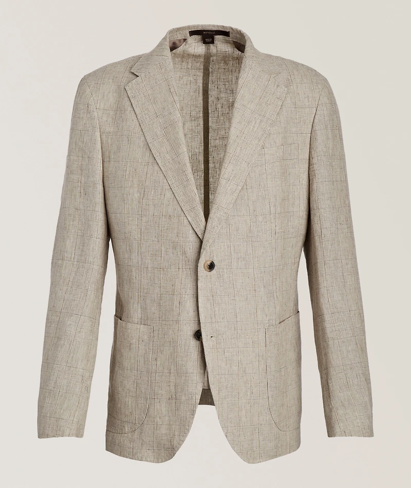 Checked Linen Sport Jacket