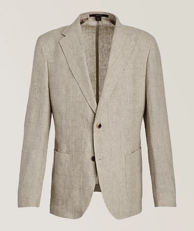 Checked Linen Sport Jacket