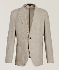 Checked Linen Sport Jacket