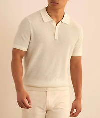Linen-Cotton Mélange Knit Polo