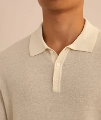 Linen-Cotton Mélange Knit Polo