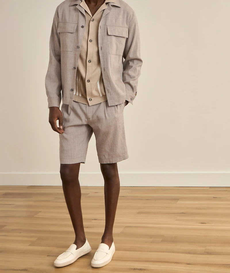 Schio Pleated Linen-Wool Shorts