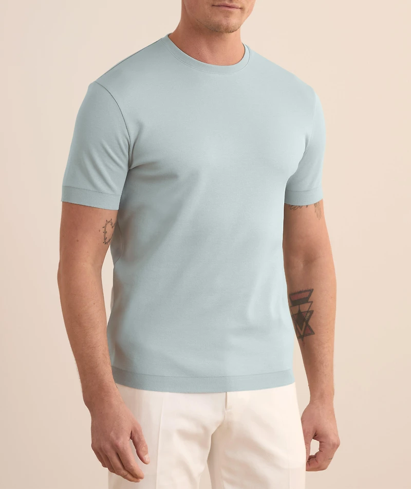 Cotton Knit Crewneck T-Shirt