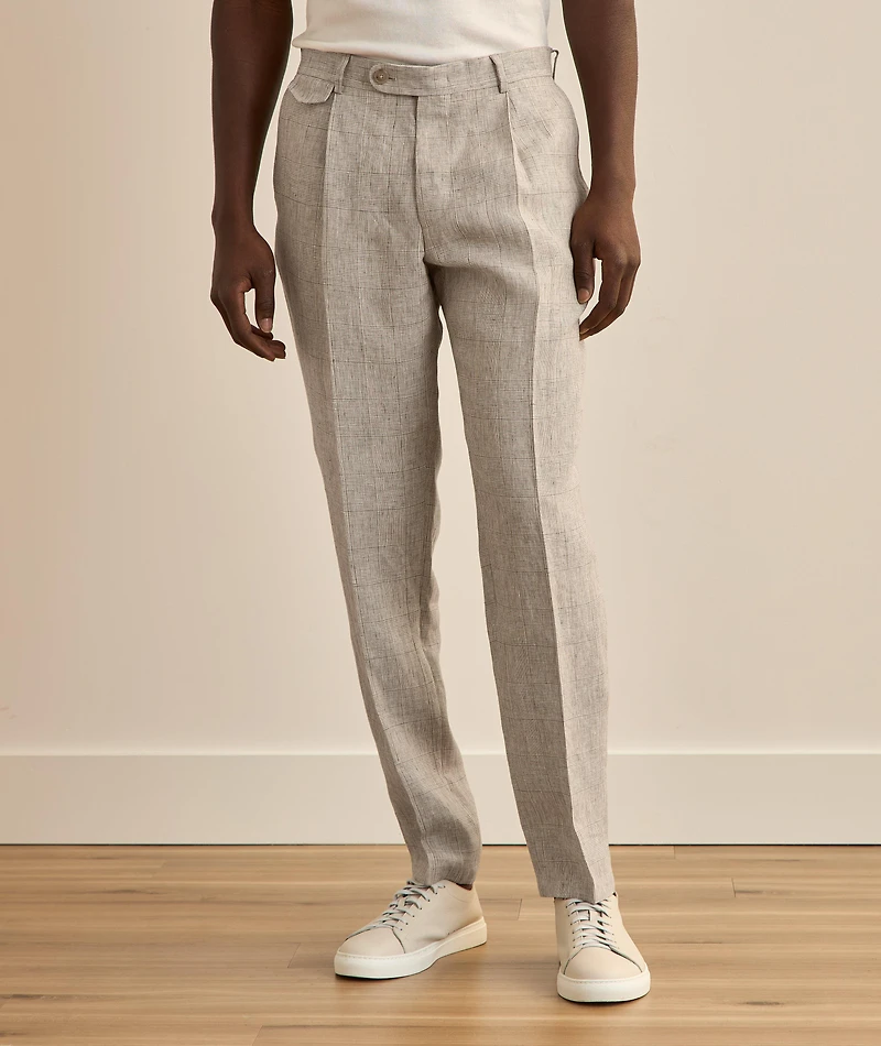 Silvi Linen Check Tapered Pants