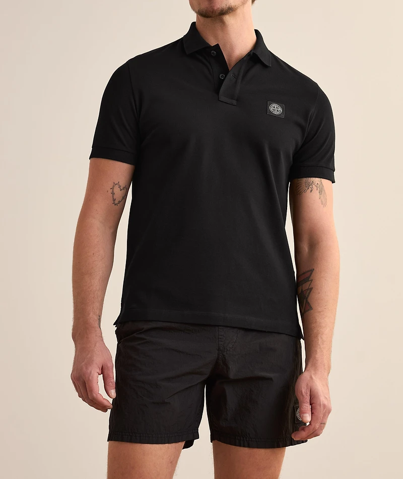 Logo Badge Stretch-Cotton Polo