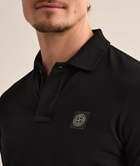 Logo Badge Stretch-Cotton Polo