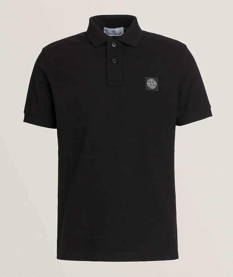 Logo Badge Stretch-Cotton Polo