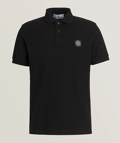 Logo Badge Stretch-Cotton Polo