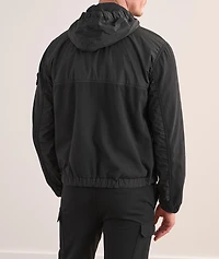 Mixed Crinkle Hooded Jacket