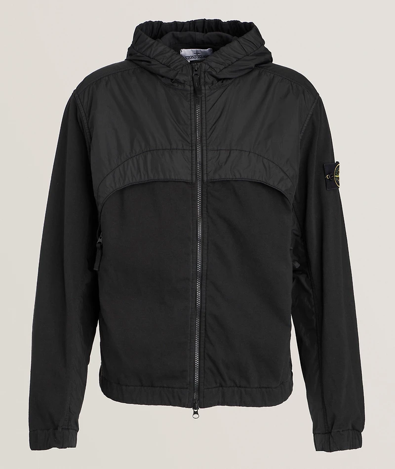 Mixed Crinkle Hooded Jacket