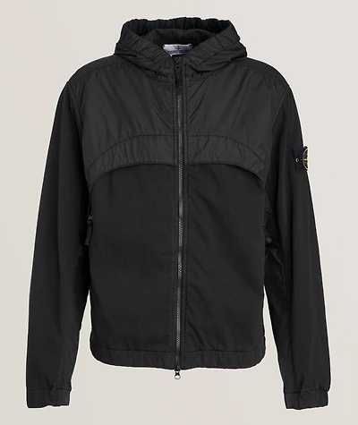 Mixed Crinkle Hooded Jacket