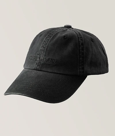 Embroidered Logo Brushed Cotton Baseball Cap