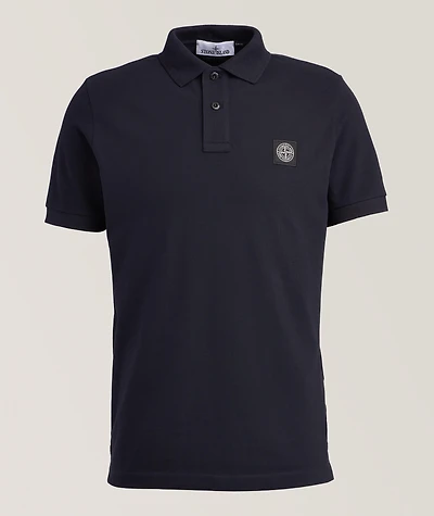 Logo Badge Stretch-Cotton Polo